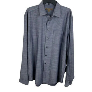 Blue Pronto Uomo‎ Men's Button Down Long Sleeve Shirt Size XL